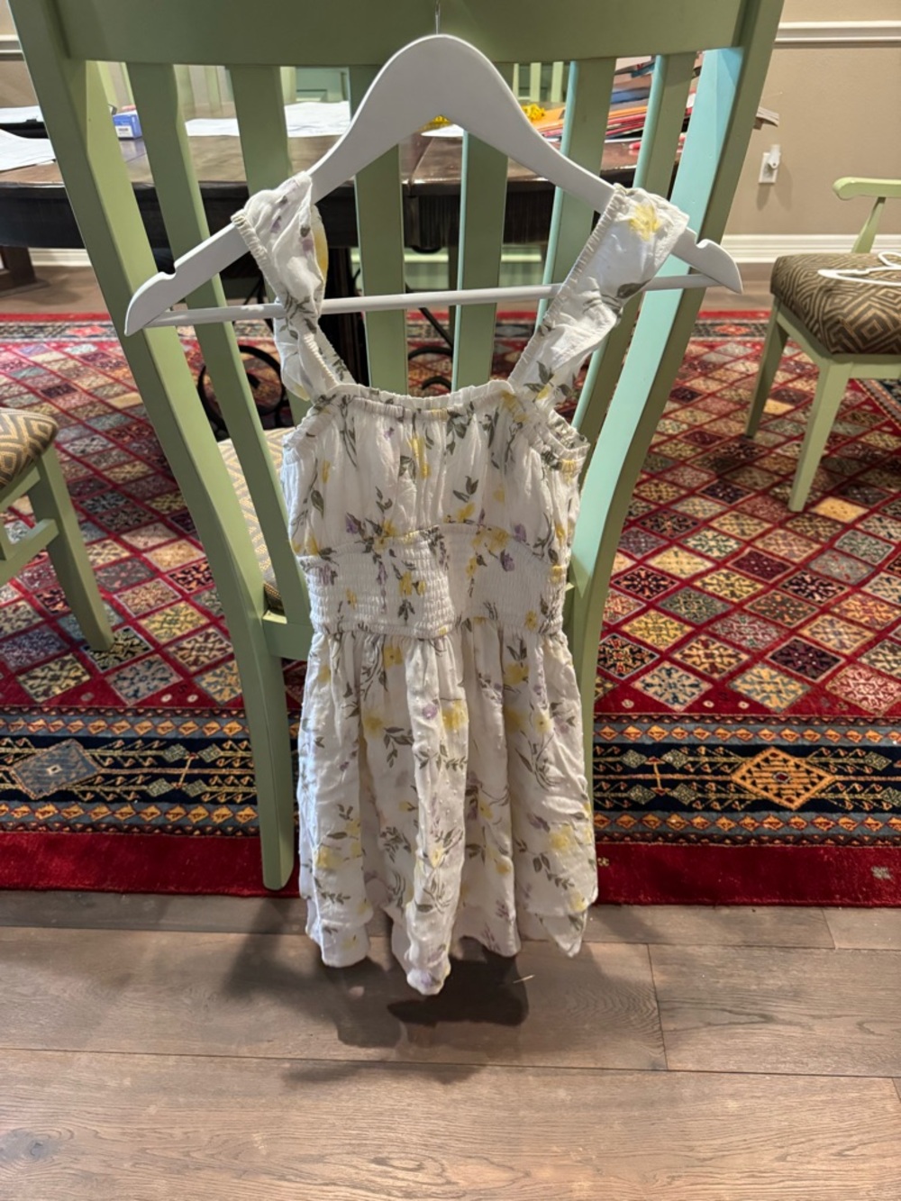 Hollister White Dress Romper with Yellow Floral Details